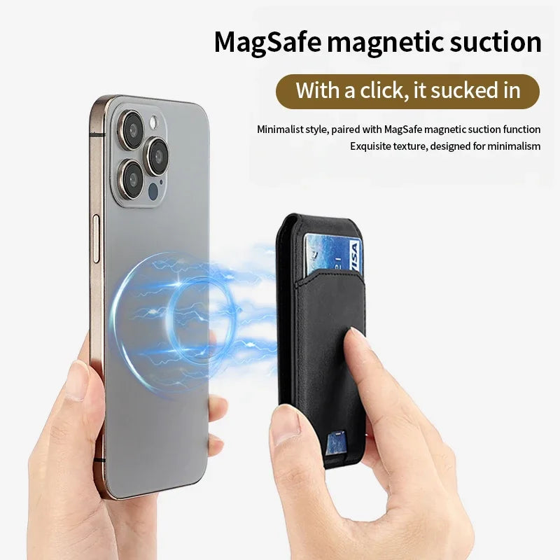 Magnetic Snap-On Phone Wallet – Slim Card Holder